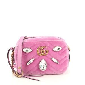 Gucci Marmont Bag Crystal Embellished Velvet Mini